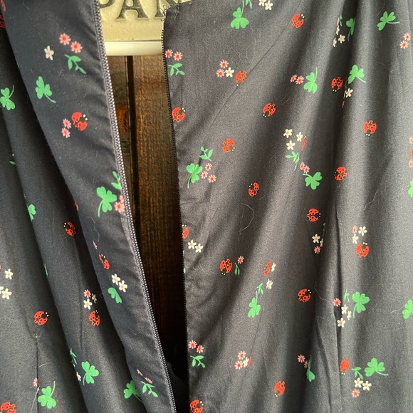 eShakti Fit and Flare ladybug dress L 14 - Picture 6 of 6